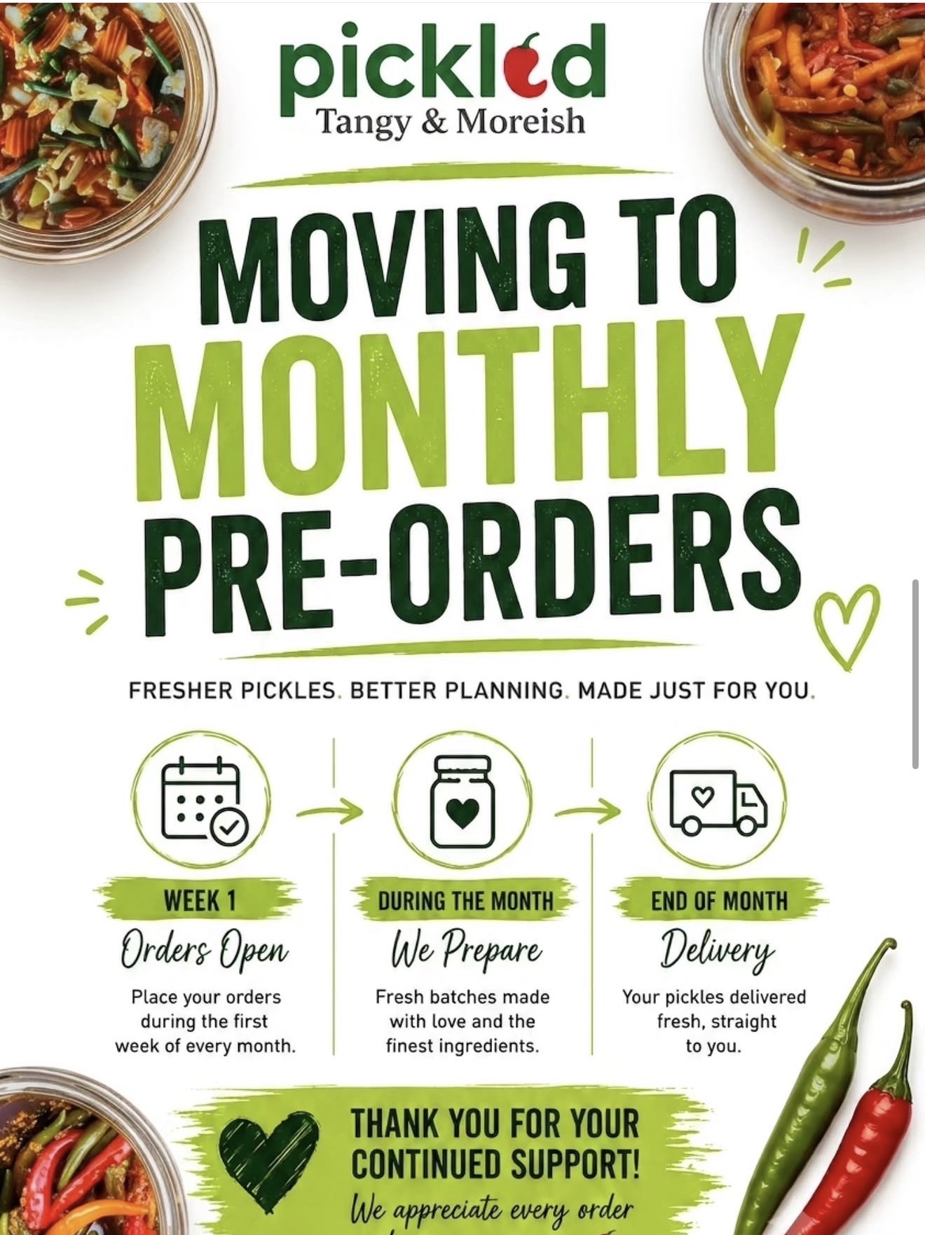 Pickled monthly pre-order poster